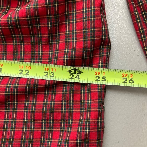 VTG Karen Scott XL Red Plaid Button-Up Shirt Christmas Embroidered Scottie Dogs - Picture 12 of 14
